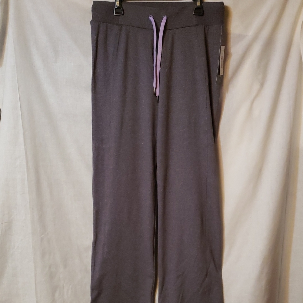 Avia Gray Lounge Pants with Lavender Drawstring